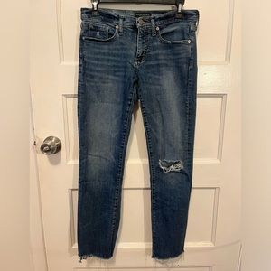 Distressed straight-leg girlfriend jeans, Banana Republic